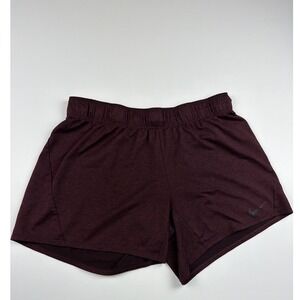 Nike Dri-FIT Womens Running Shorts Burgundy Heathered Pink Waistband Size M